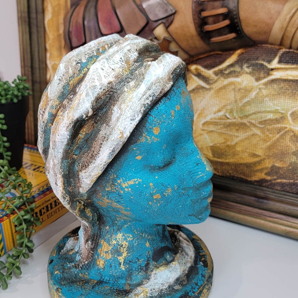 Blue and Gold Decorative Bust